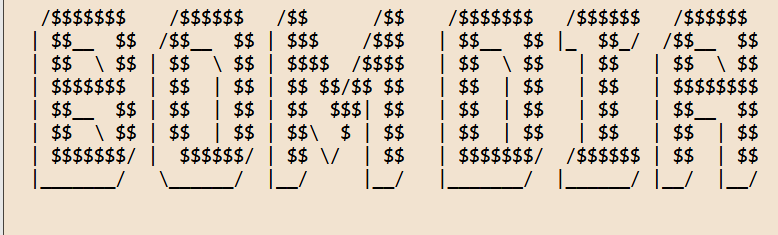 Texto em arte ASCII com fonte Big Money-ne